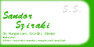 sandor sziraki business card