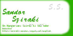 sandor sziraki business card